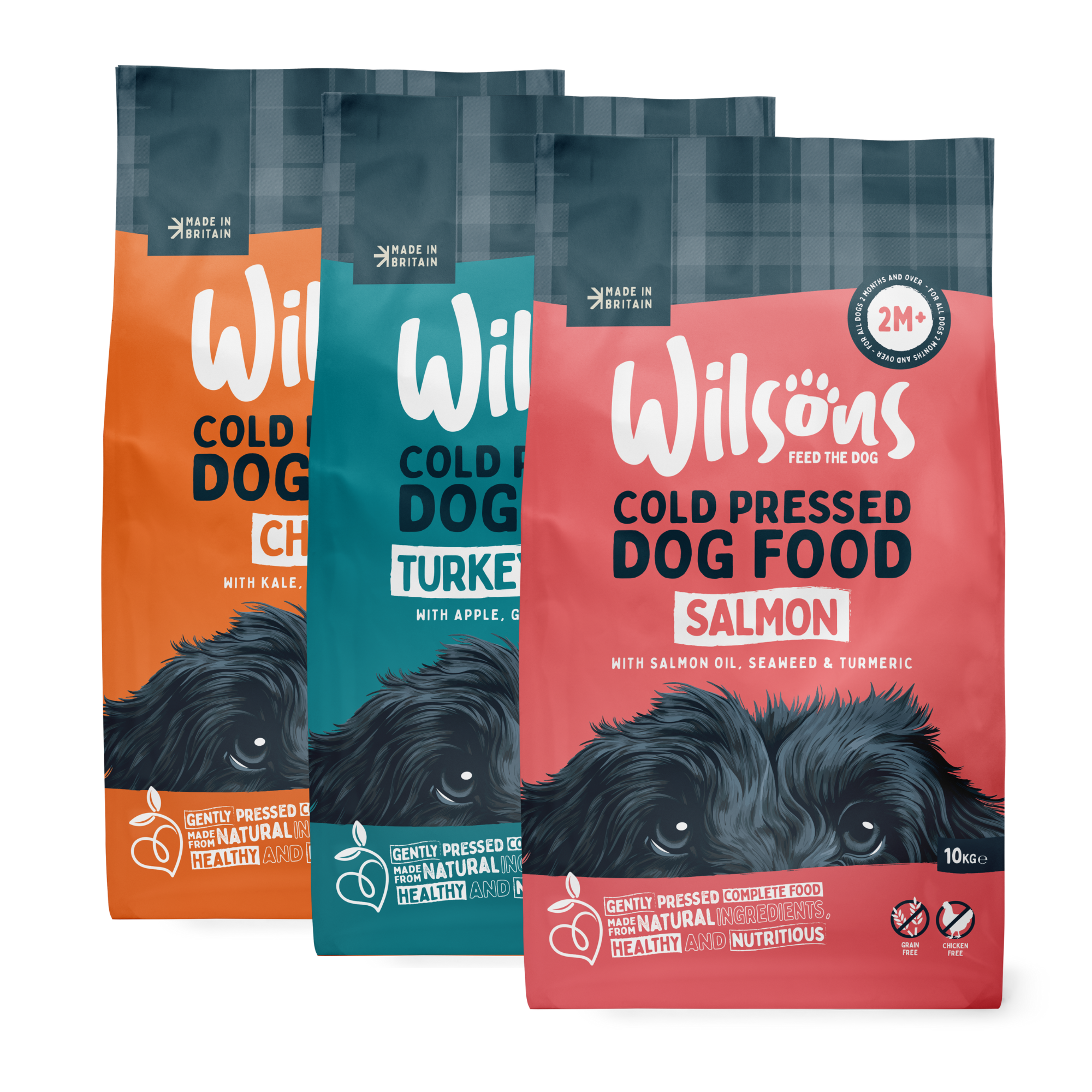 Chicken. Turkey & Duck and Salmon Premium Complete Cold Pressed Dog Food Bundle