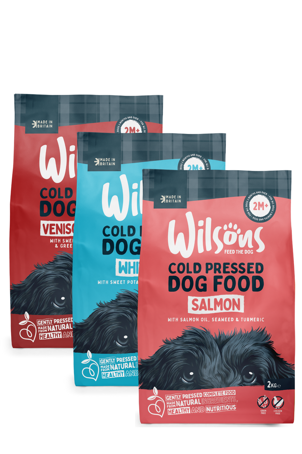 Salmon. Venison & Trout and White Fish Premium Complete Cold Pressed Dog Food Bundle