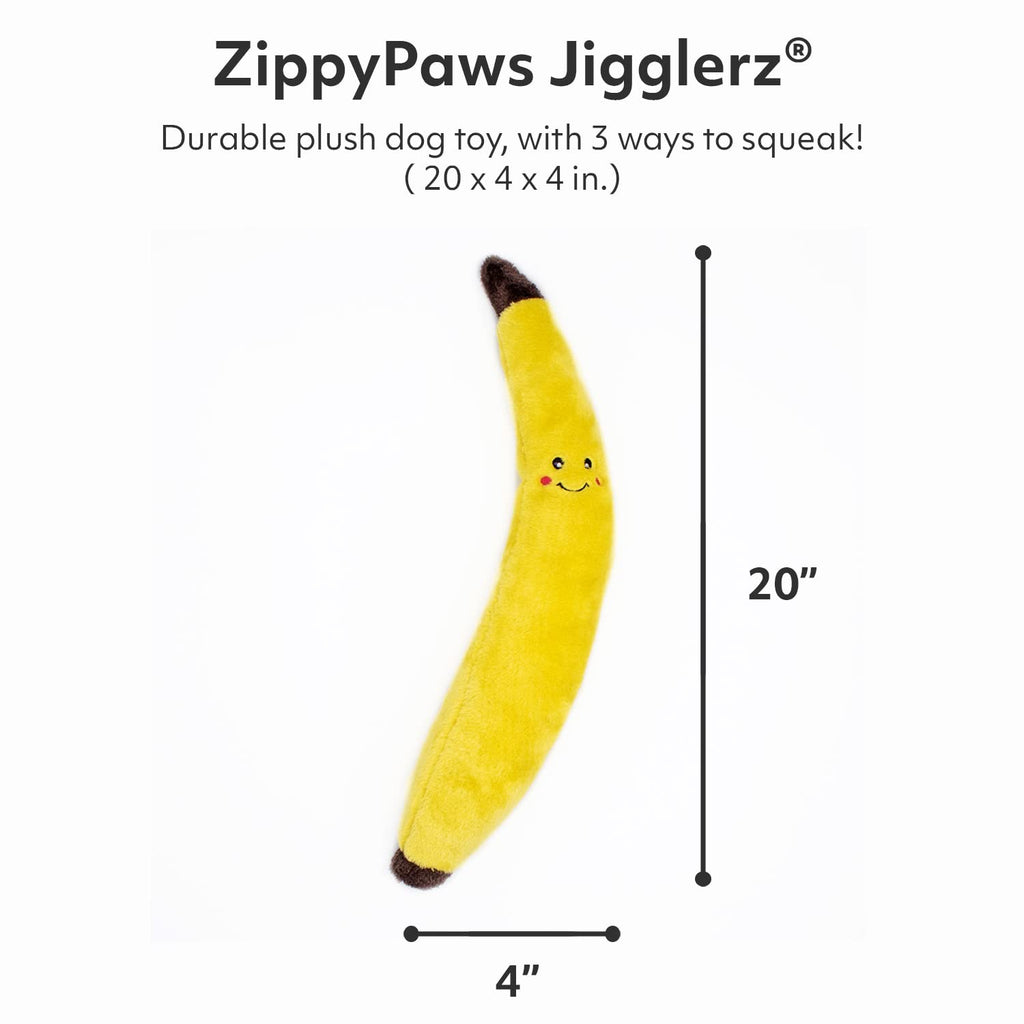 Zippy Paws: Jigglerz Shakeable Dog Toy - Banana