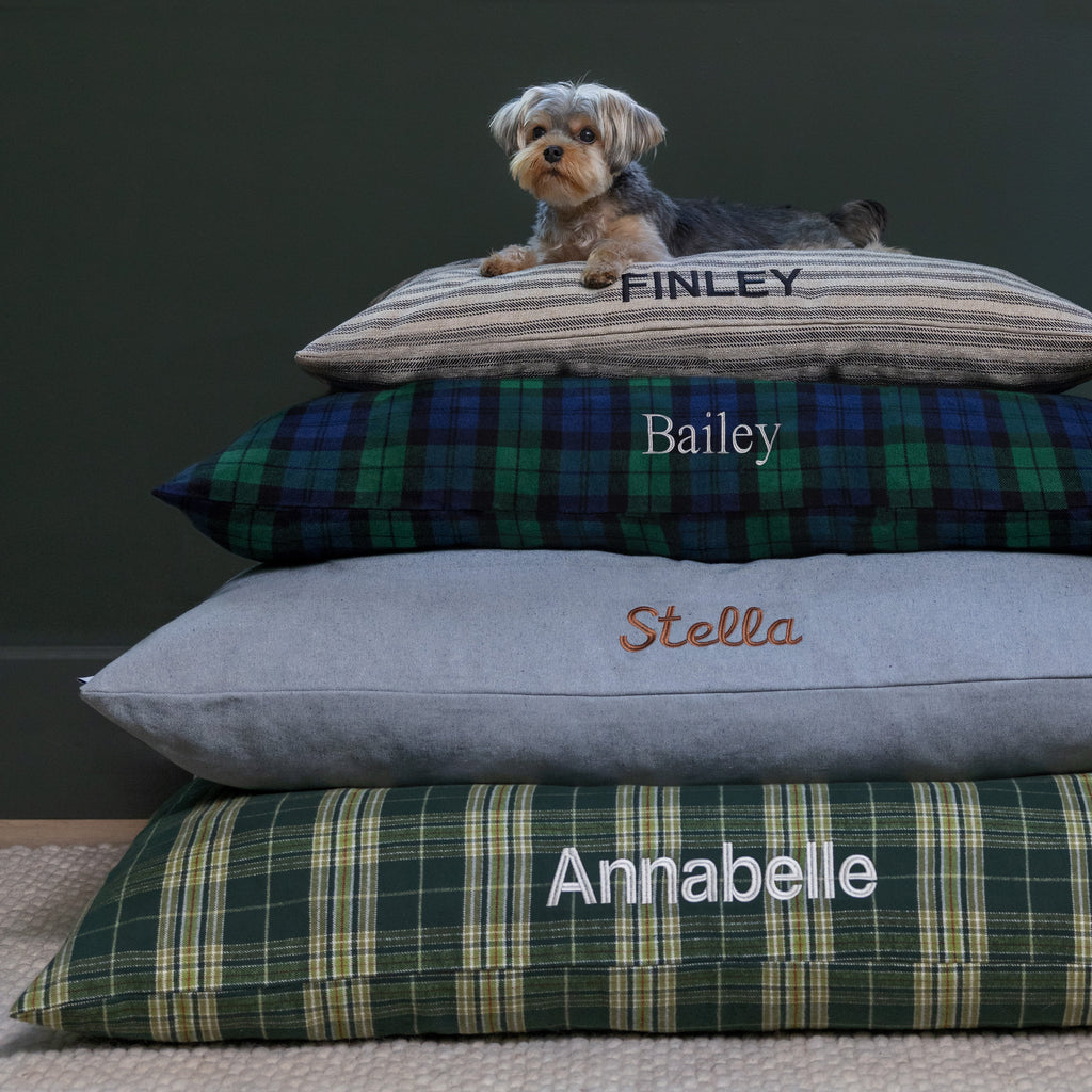 Ticking Stripe Dog Bed