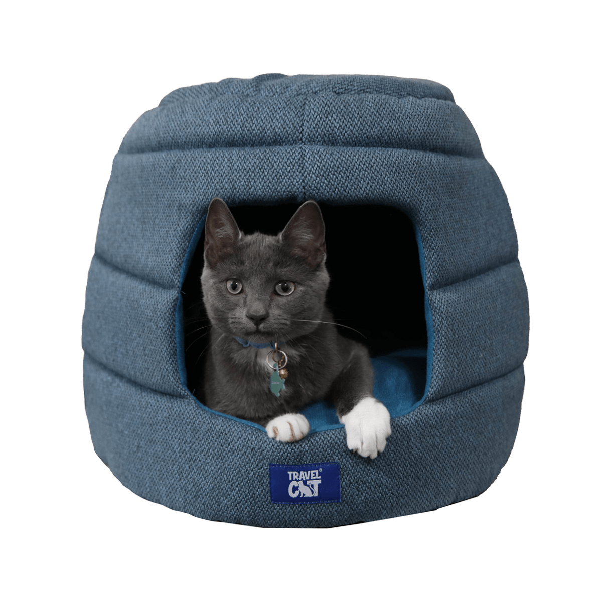 The Meowbile Home Convertible Cat Bed & Cave - Blue