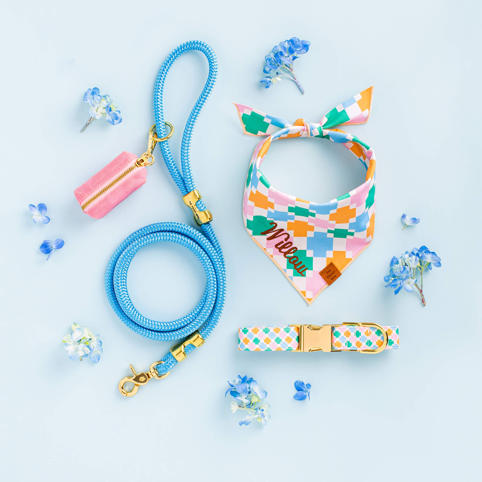 Powder Blue Marine Rope Dog Leash