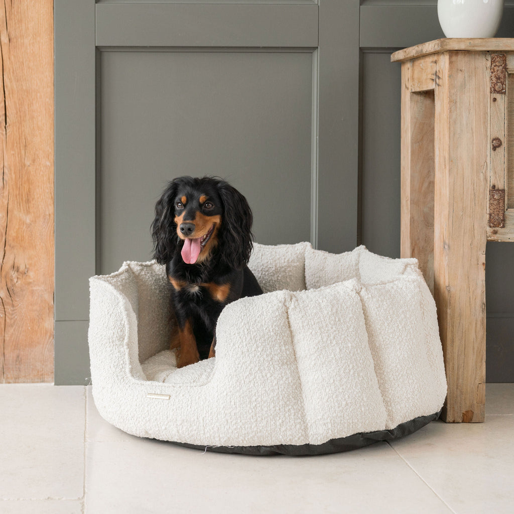 High Wall Bed For Dogs in Boucl¨¦ by Lords & Labradors