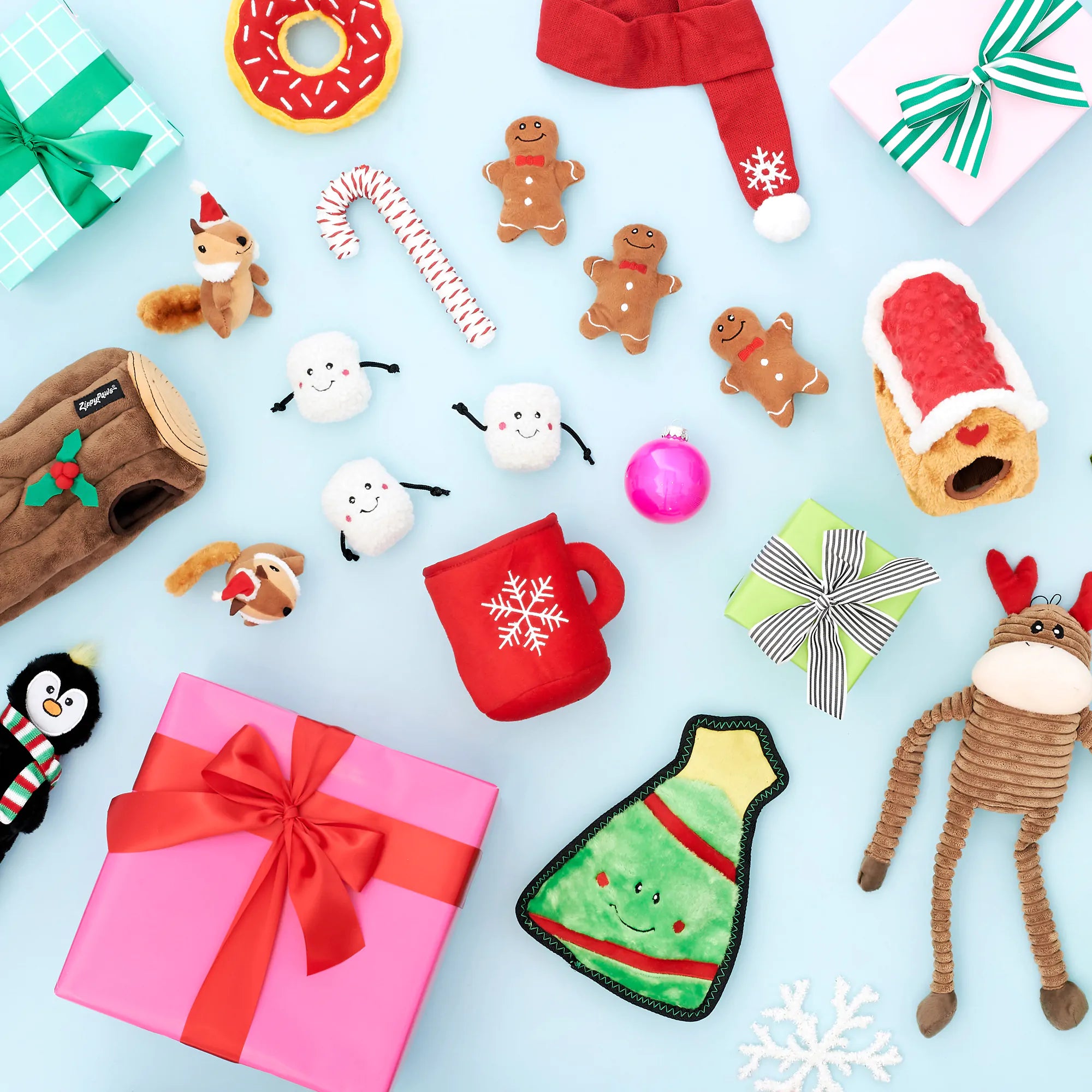 Zippy Paws: Christmas Crinkle Dog Toy - Large Santa