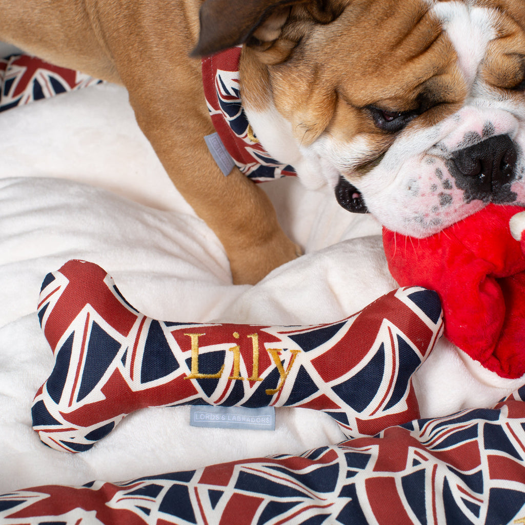 Dog Bone Toy in Union Jack by Lords & Labradors