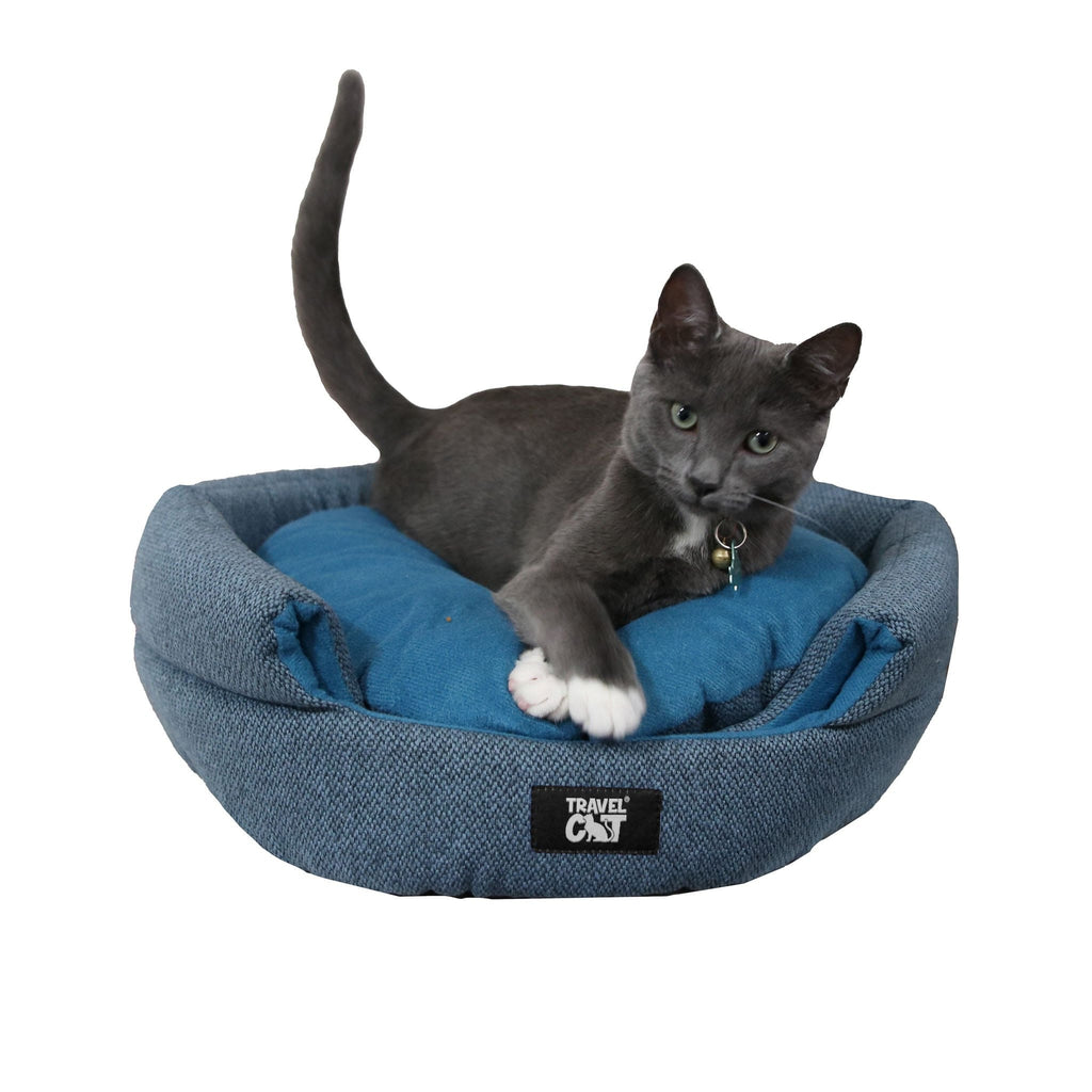 The Meowbile Home Convertible Cat Bed & Cave - Blue