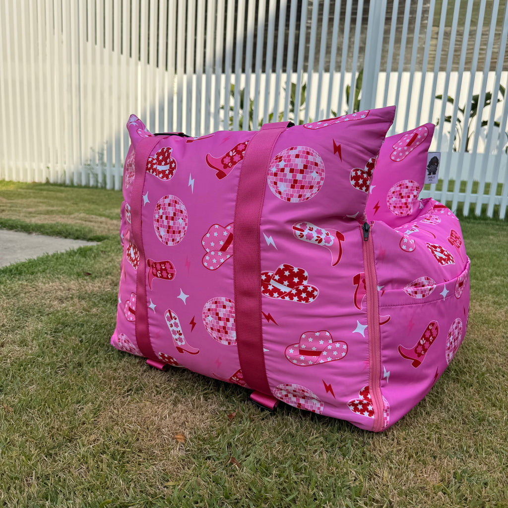 Deluxe Travel Car Bed: Disco Cowgirl