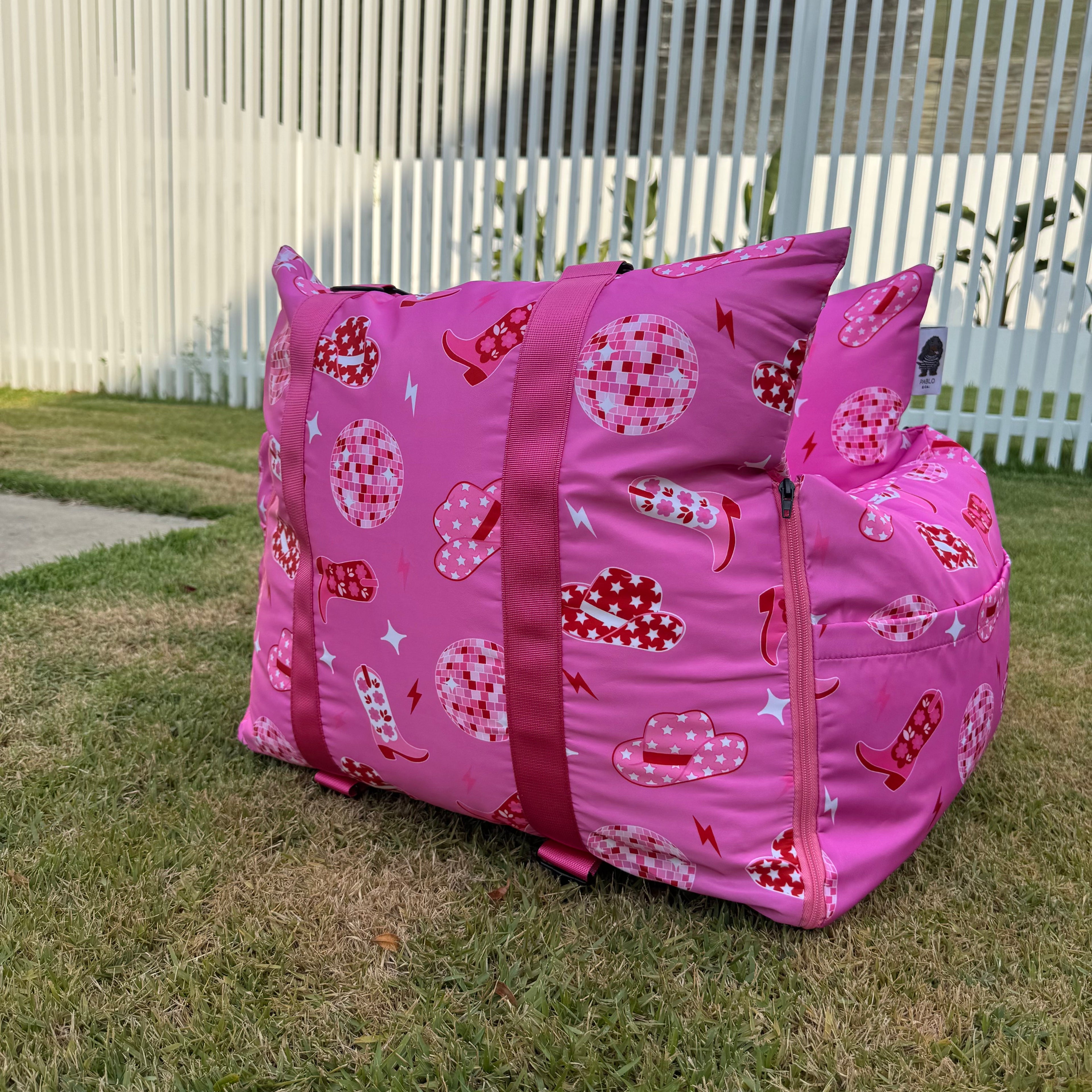 Deluxe Travel Car Bed: Disco Cowgirl