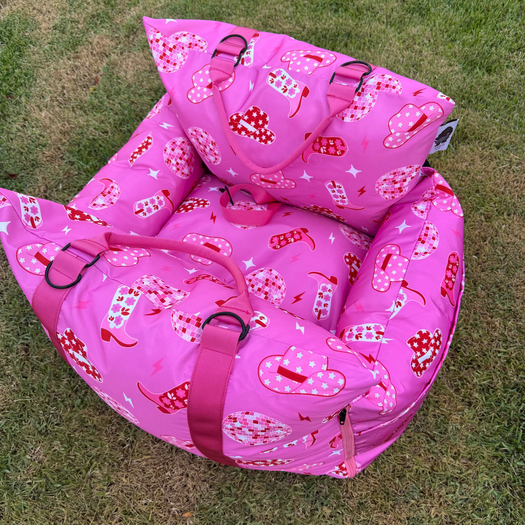Deluxe Travel Car Bed: Disco Cowgirl