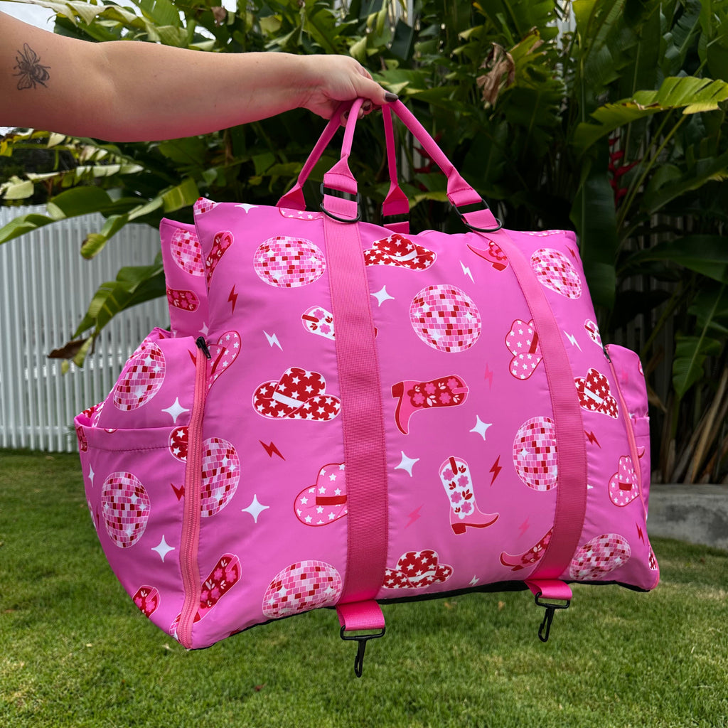 Deluxe Travel Car Bed: Disco Cowgirl