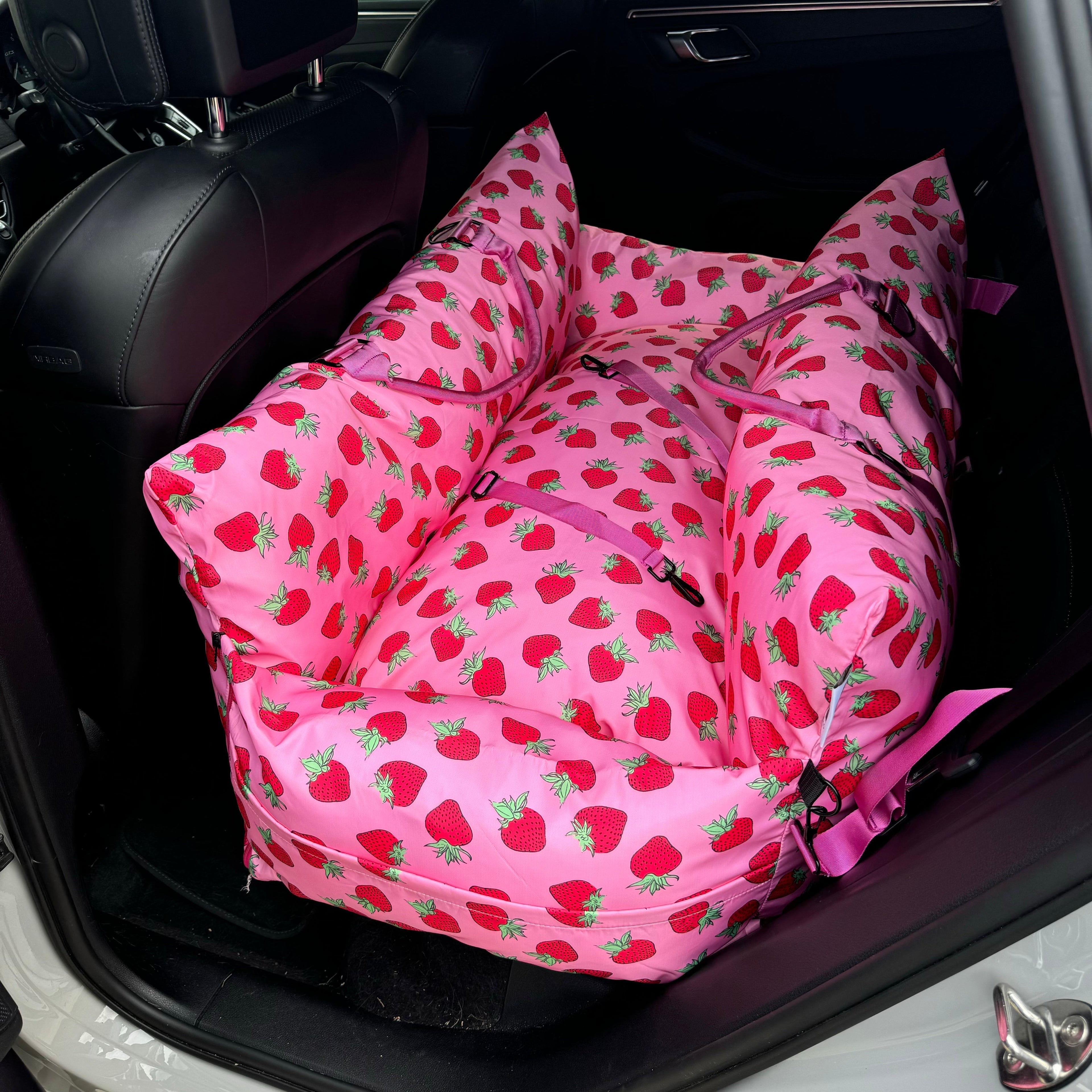 Deluxe Travel Car Bed: Strawberries