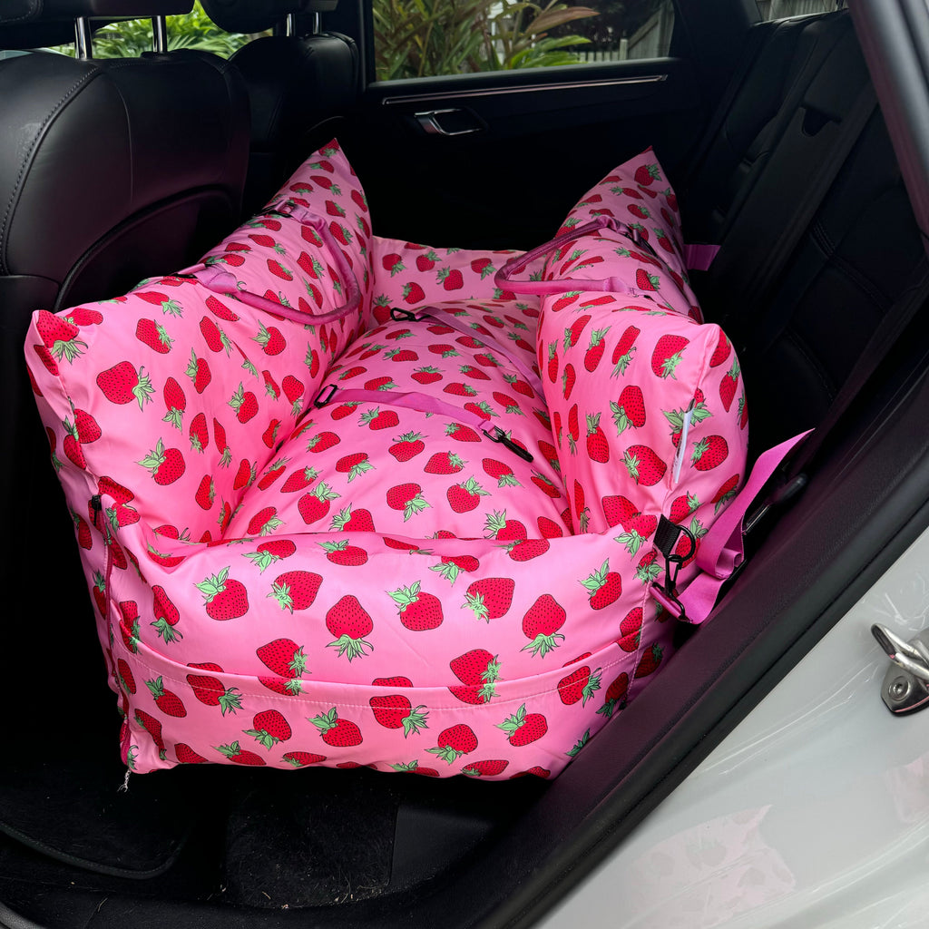 Deluxe Travel Car Bed: Strawberries