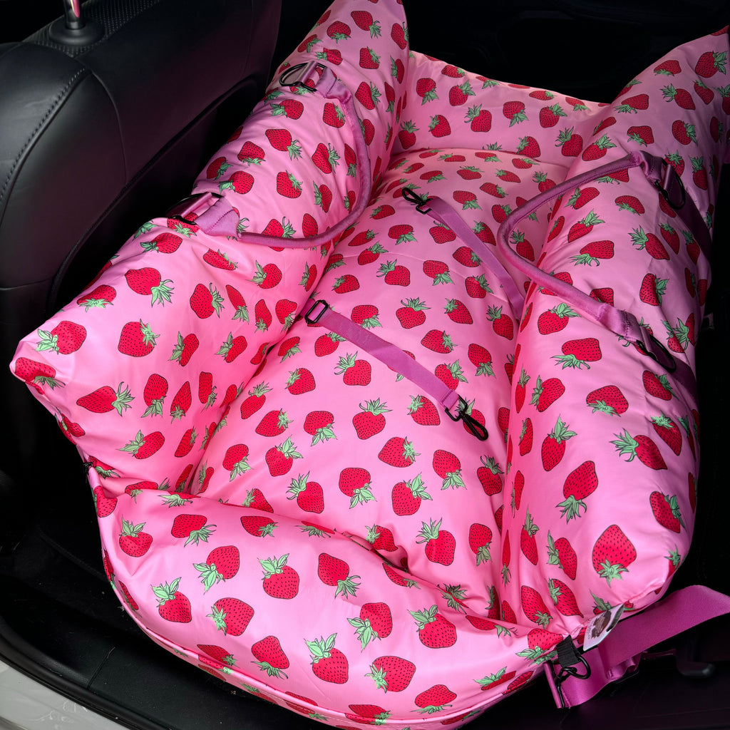 Deluxe Travel Car Bed: Strawberries