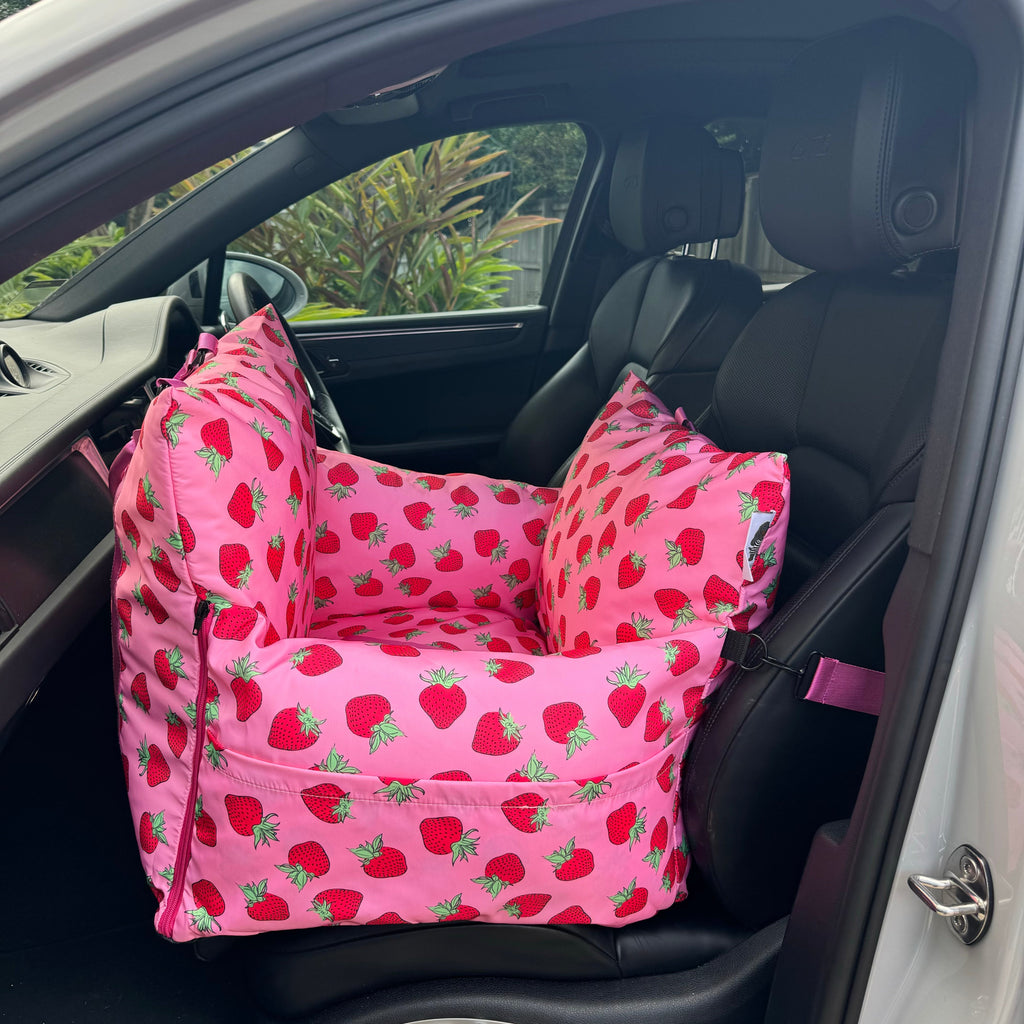 Deluxe Travel Car Bed: Strawberries