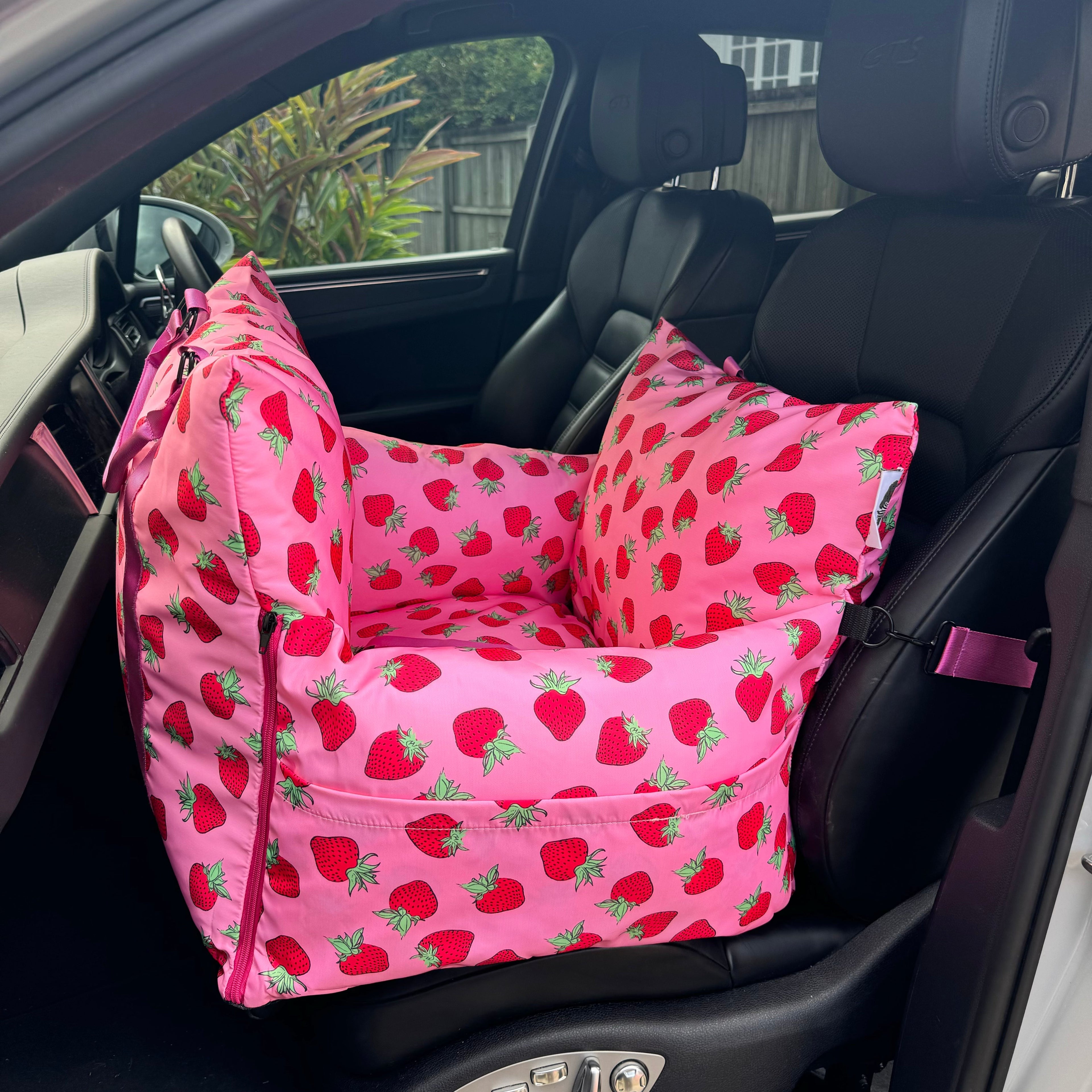Deluxe Travel Car Bed: Strawberries