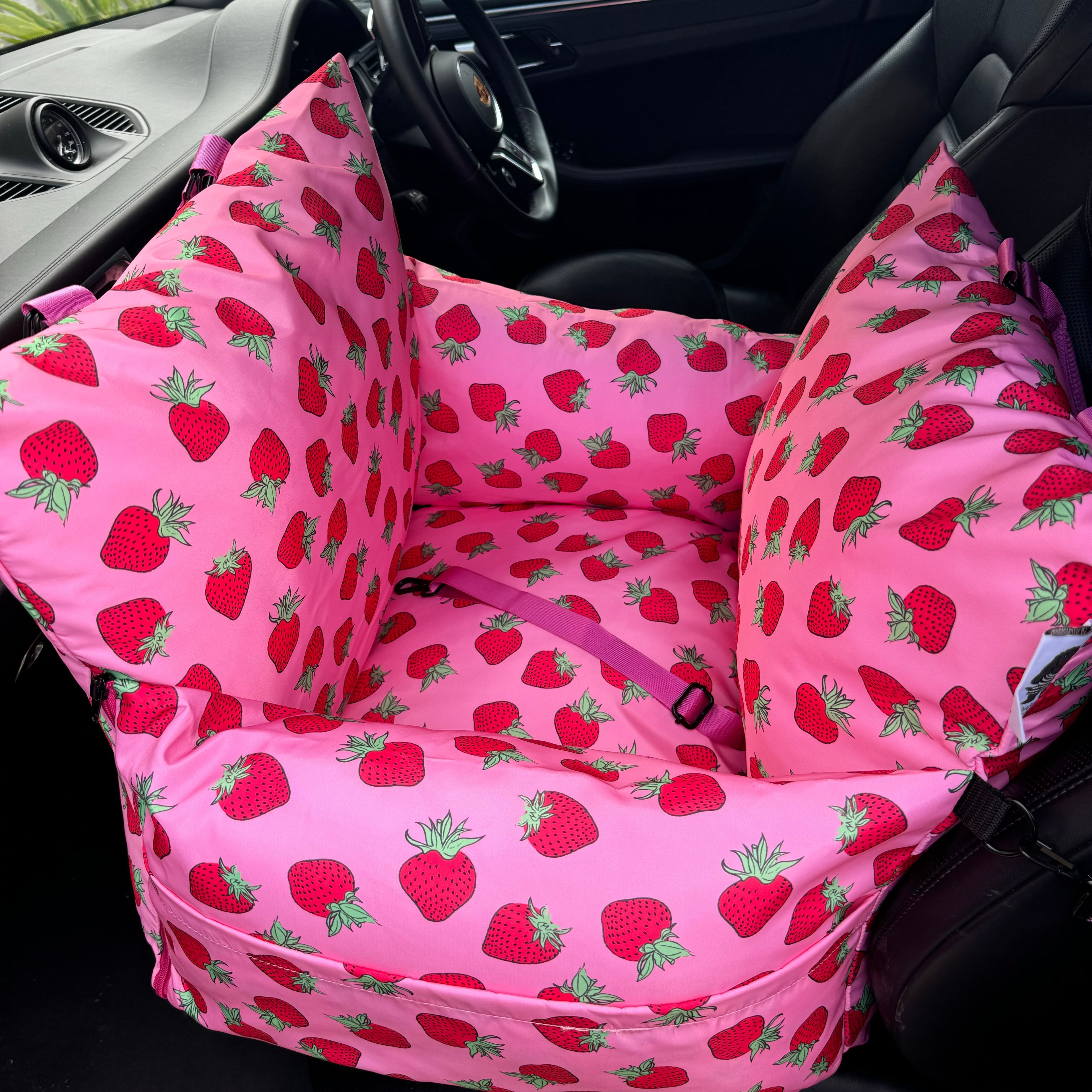 Deluxe Travel Car Bed: Strawberries