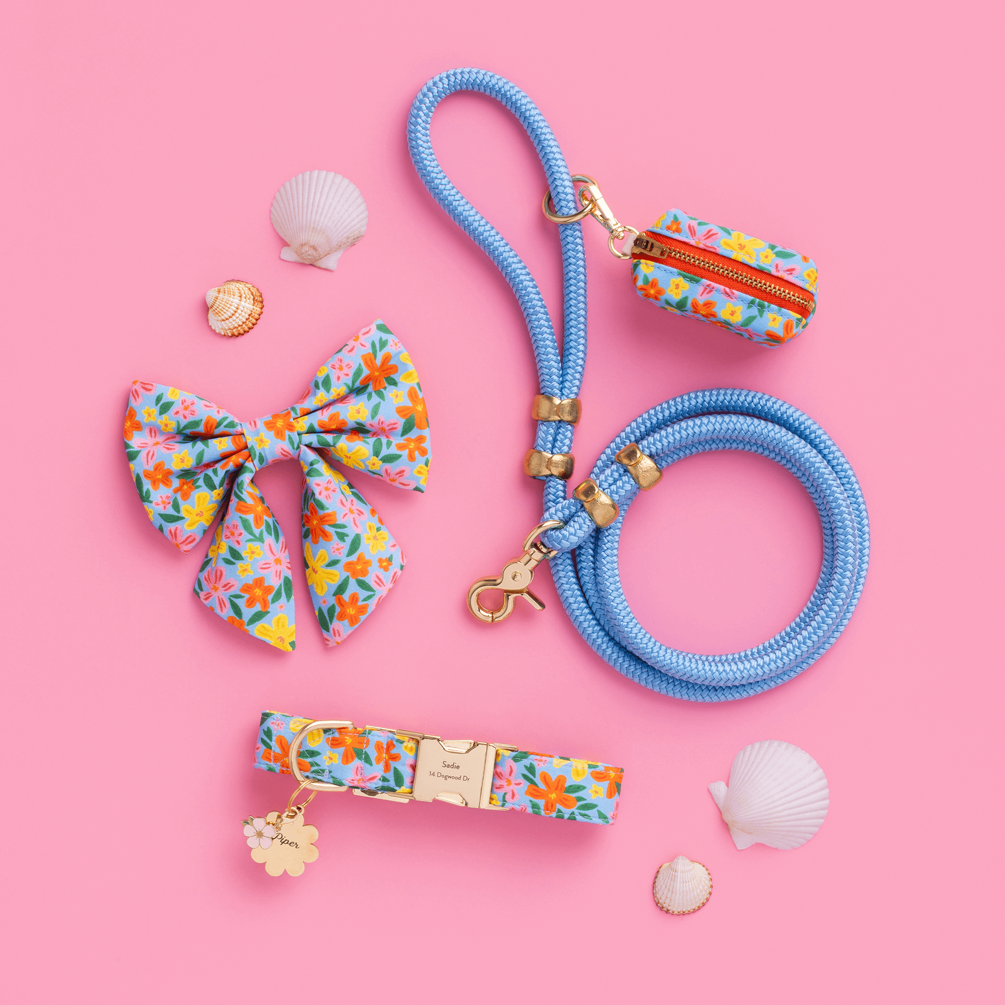 Powder Blue Marine Rope Dog Leash