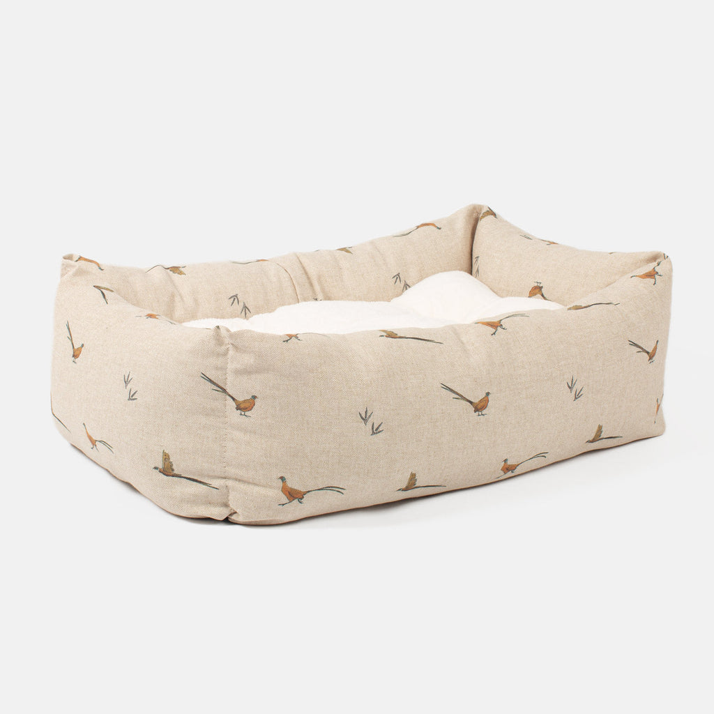 Cozy & Calming Puppy Cage Bed in Woodland Pheasant by Lords & Labradors