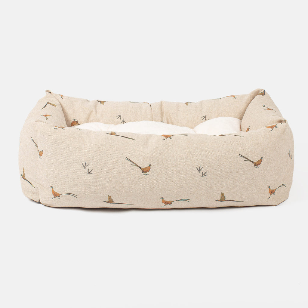 Cozy & Calming Puppy Cage Bed in Woodland Pheasant by Lords & Labradors