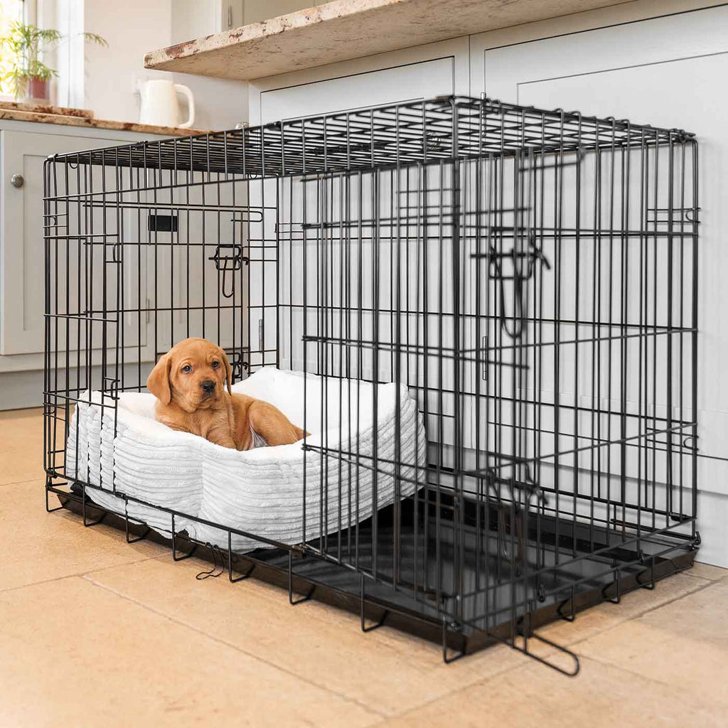 Cozy & Calming Puppy Cage Bed in Essentials Plush by Lords & Labradors