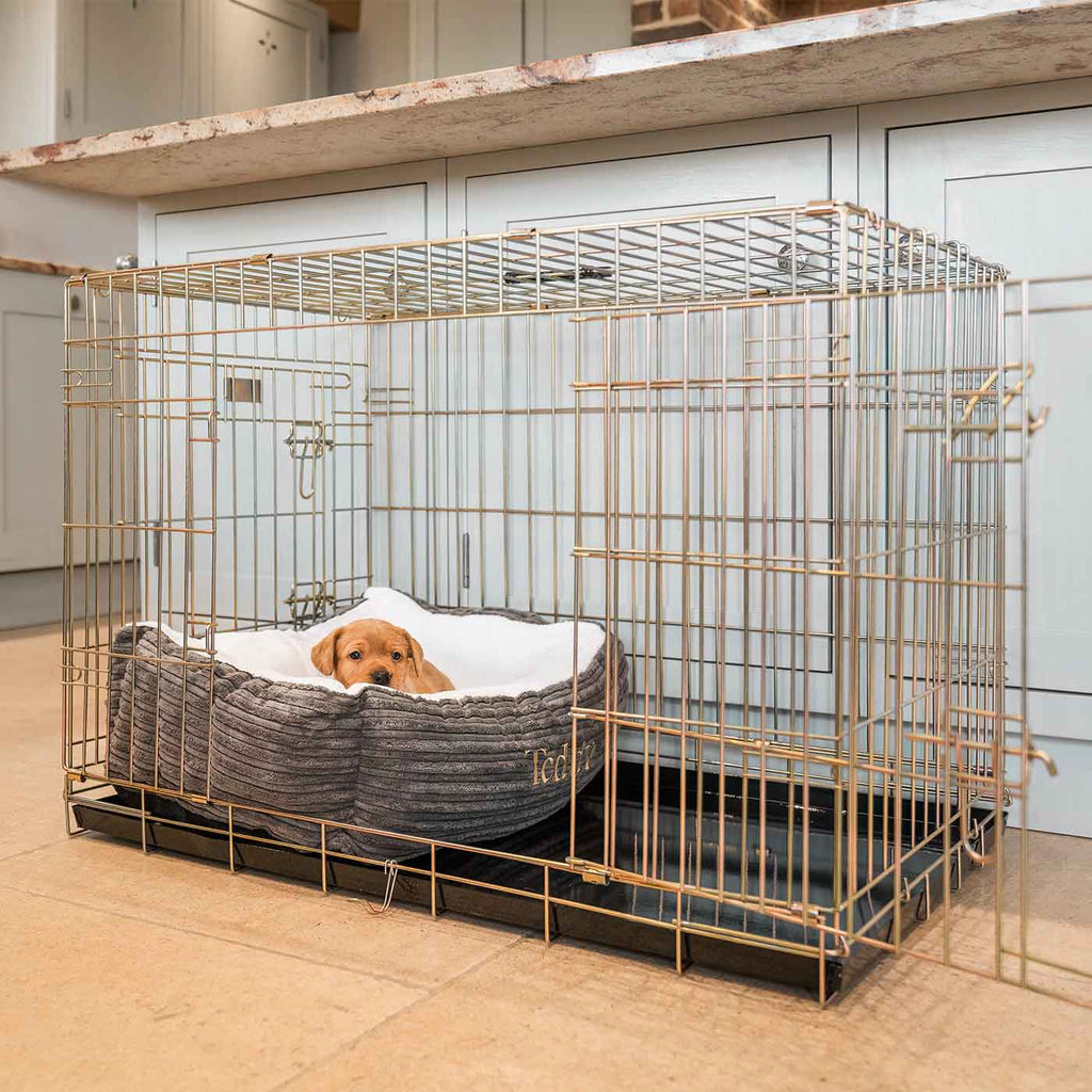 Cozy & Calming Puppy Cage Bed in Essentials Plush by Lords & Labradors