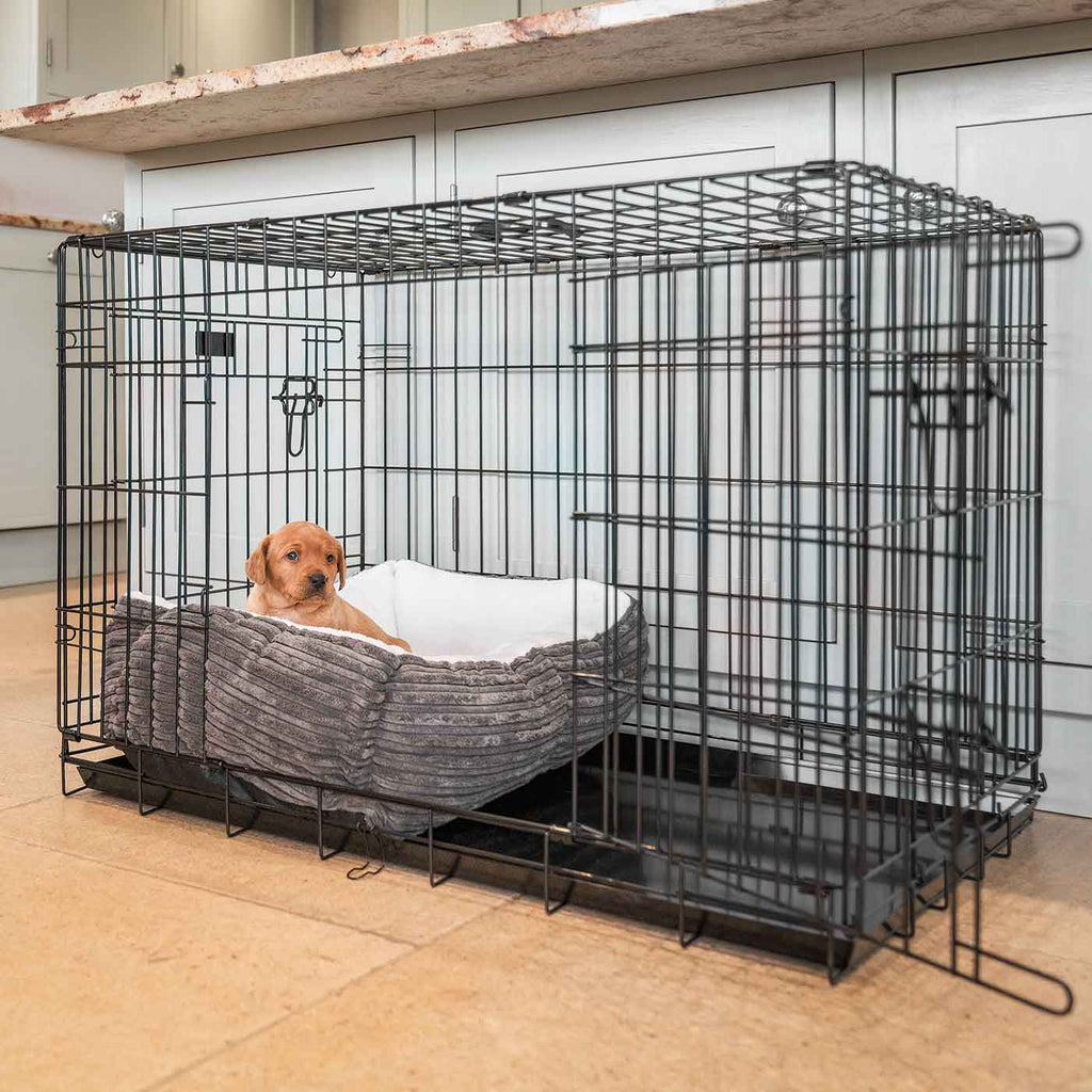 Cozy & Calming Puppy Cage Bed in Essentials Plush by Lords & Labradors