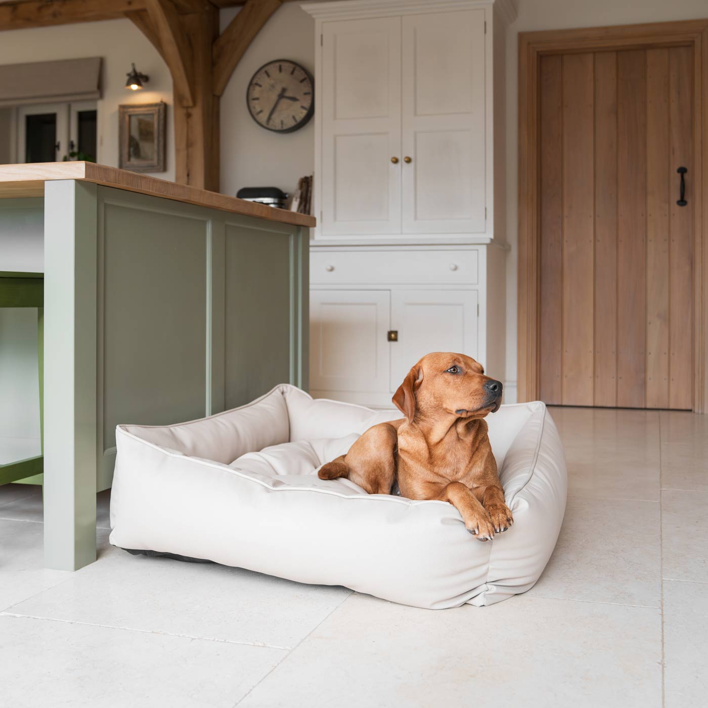 Box Bed in Rhino Tough Desert Faux Leather by Lords & Labradors