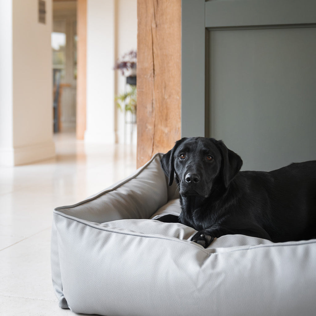 Box Bed in Rhino Tough Jungle Faux Leather by Lords & Labradors