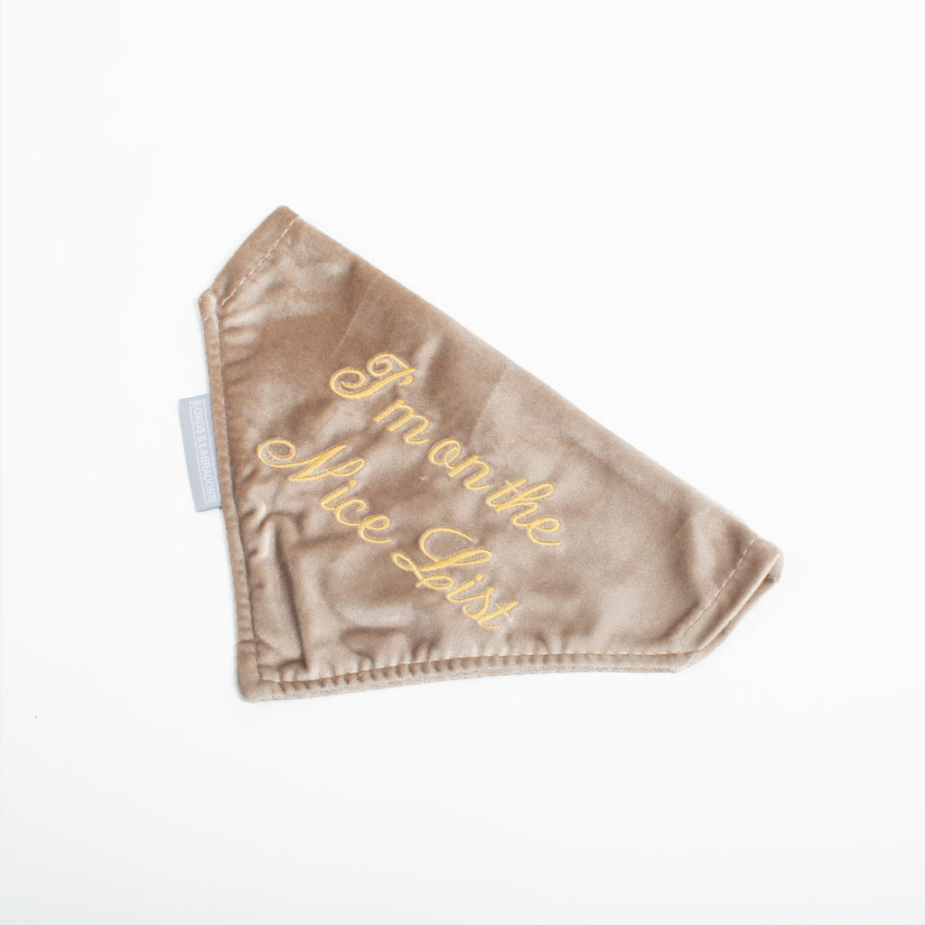 'I'm on the Nice List' Bandana in Velvetby Lords & Labradors