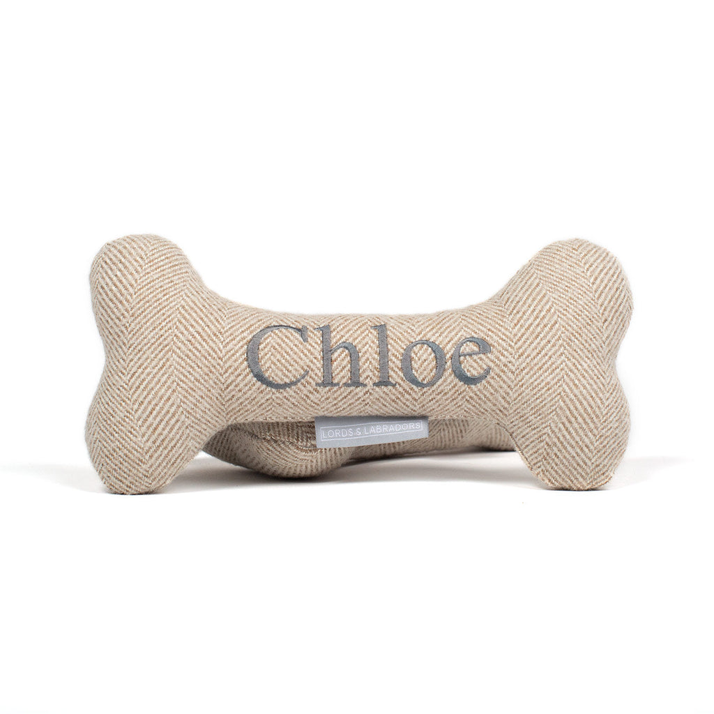 Bone Dog Toy in Herringbone Tweed by Lords & Labradors