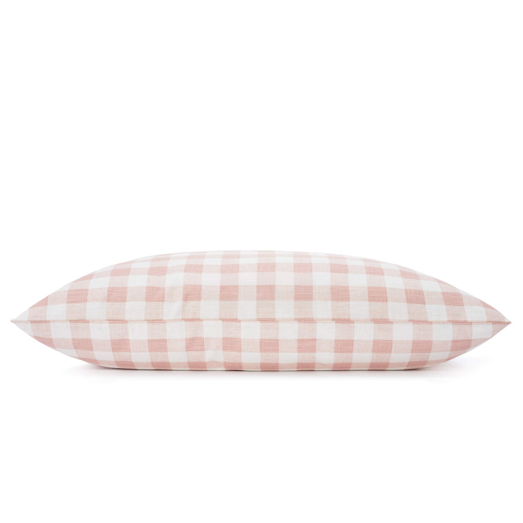 Blush Pink Gingham Check Dog Bed