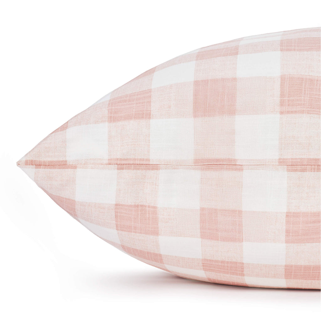 Blush Pink Gingham Check Dog Bed