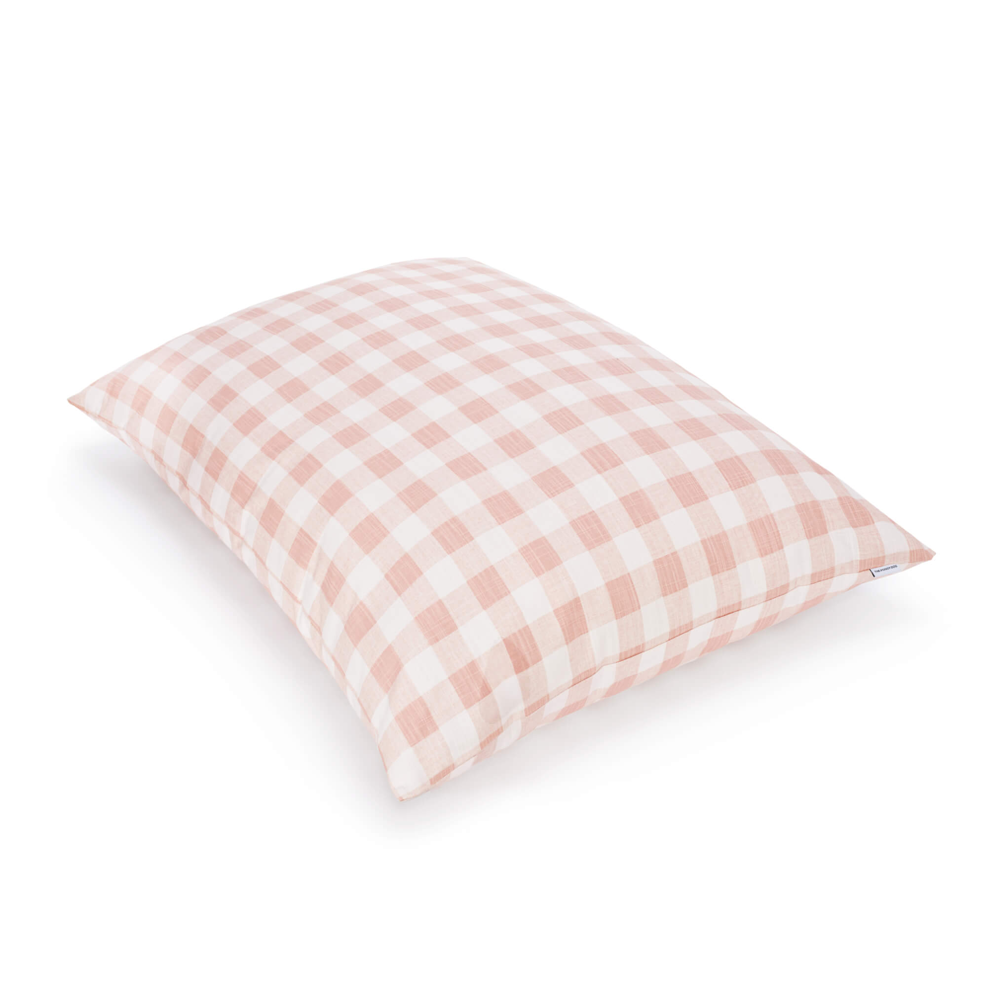 Blush Pink Gingham Check Dog Bed