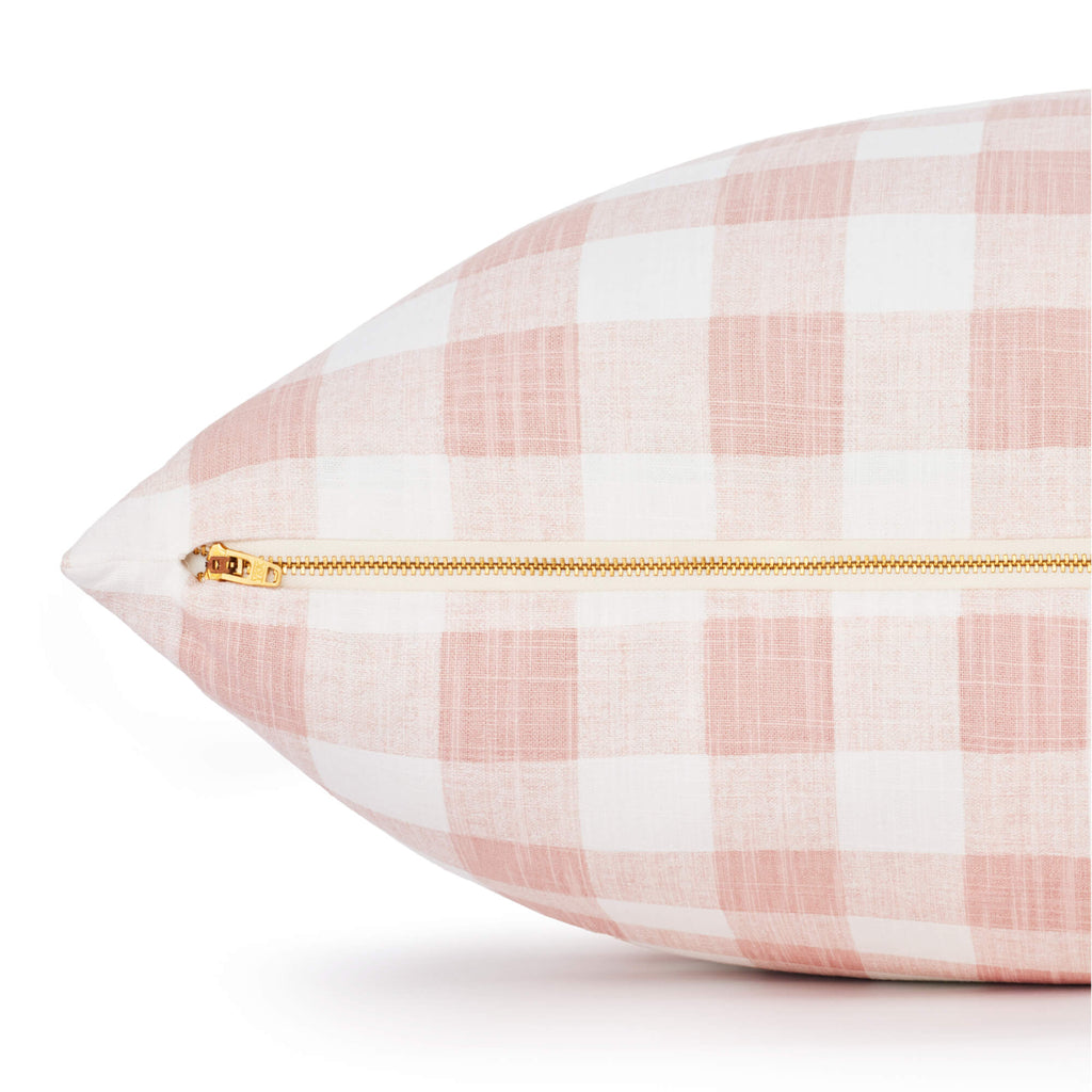 Blush Pink Gingham Check Dog Bed