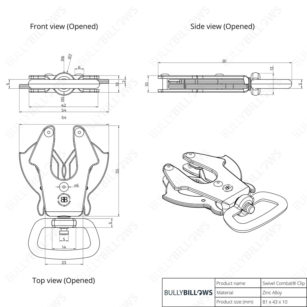 1.2m Mini Combat® Lead - Metal Grey