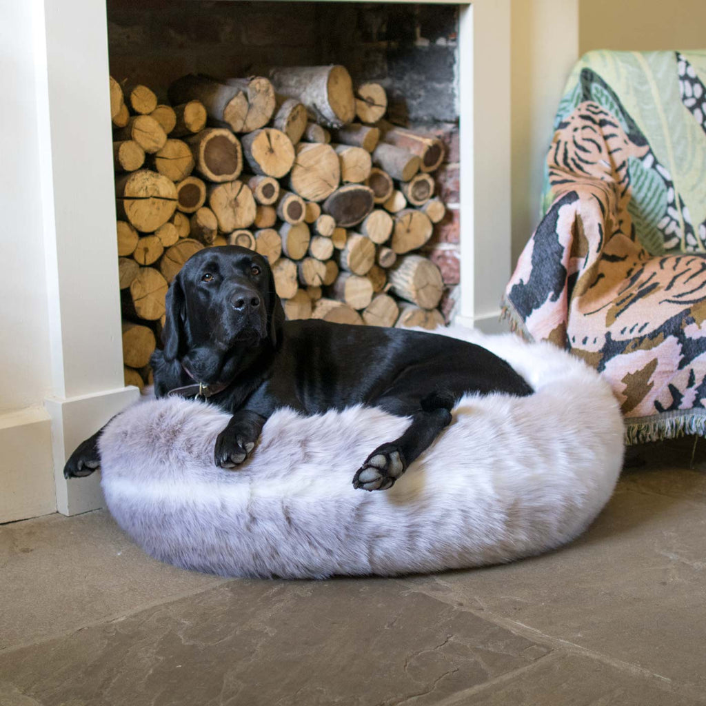 Calming Anti-Anxiety Donut Bed in Reindeer Faux Fur by Lords & Labradors