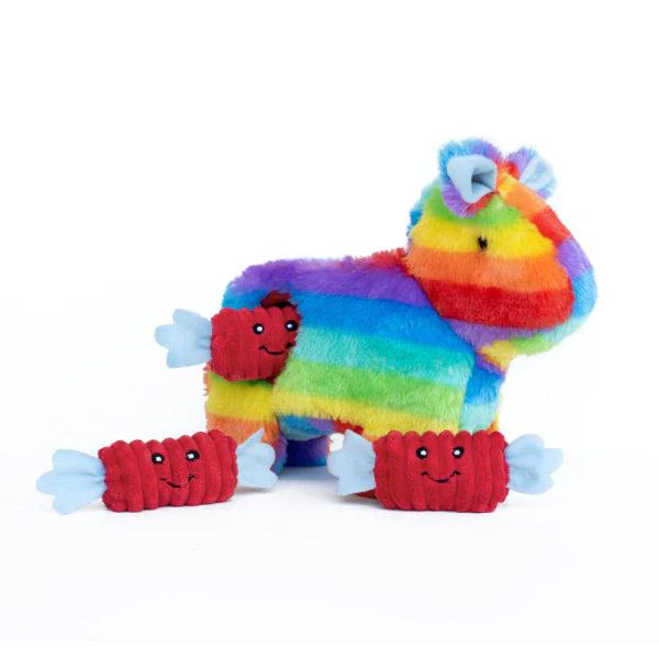Zippy Paws: Rainbow Pinata with Candy Burrow Toy