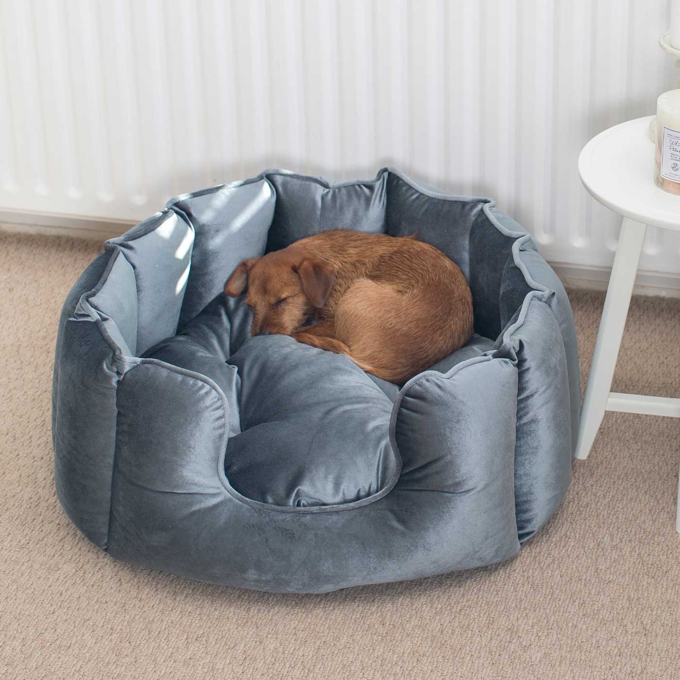 High Wall Bed For Dogs in Velvet by Lords & Labradors