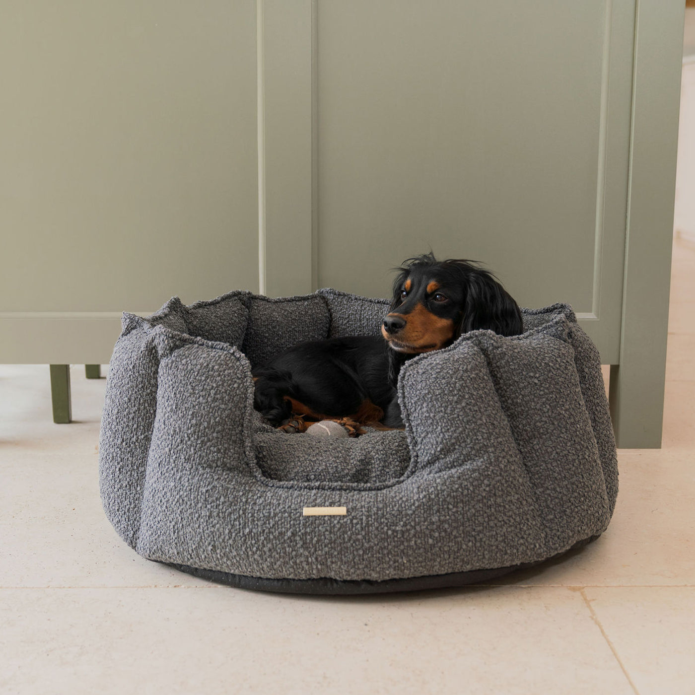High Wall Bed For Dogs in Boucl¨¦ by Lords & Labradors