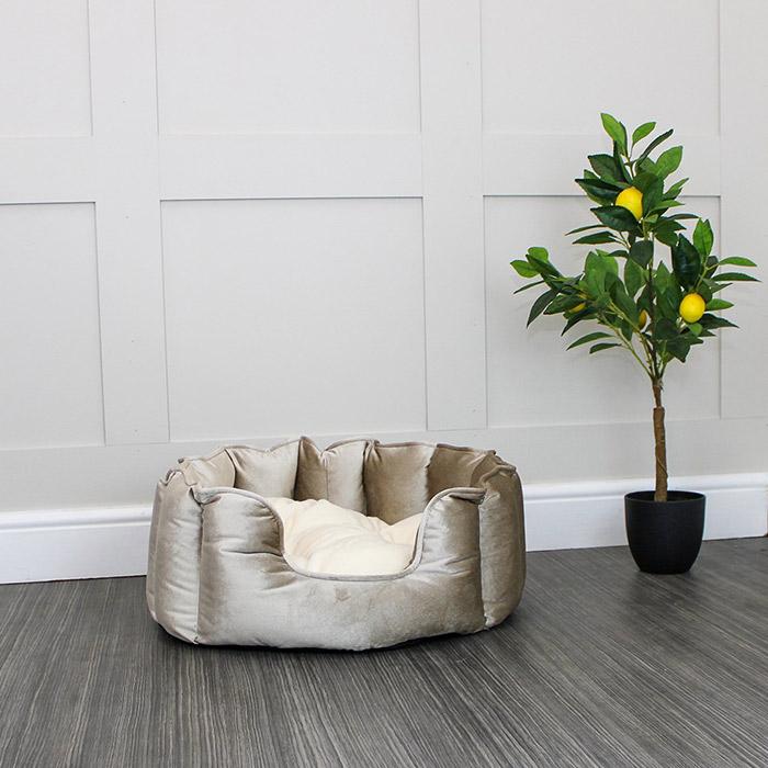 High Wall Bed For Dogs in Velvet by Lords & Labradors