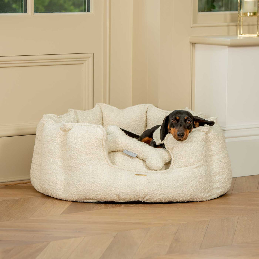 High Wall Bed For Dogs in Boucl¨¦ by Lords & Labradors