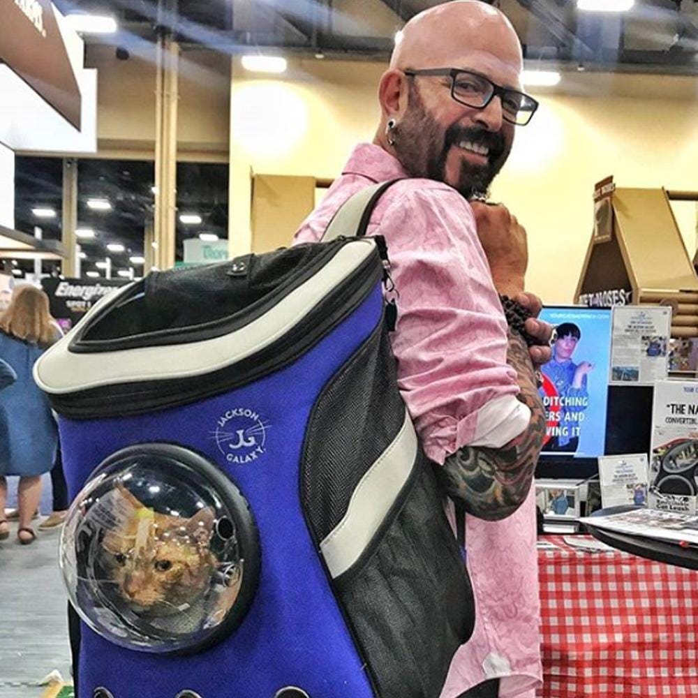 The Jackson Galaxy Essential Bundle: Cat Backpack. Harness. Leash. and Travel Bowl