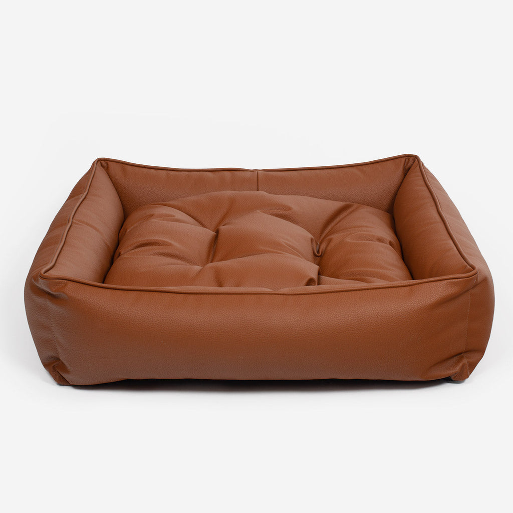 Box Bed in Rhino Tough Desert Faux Leather by Lords & Labradors