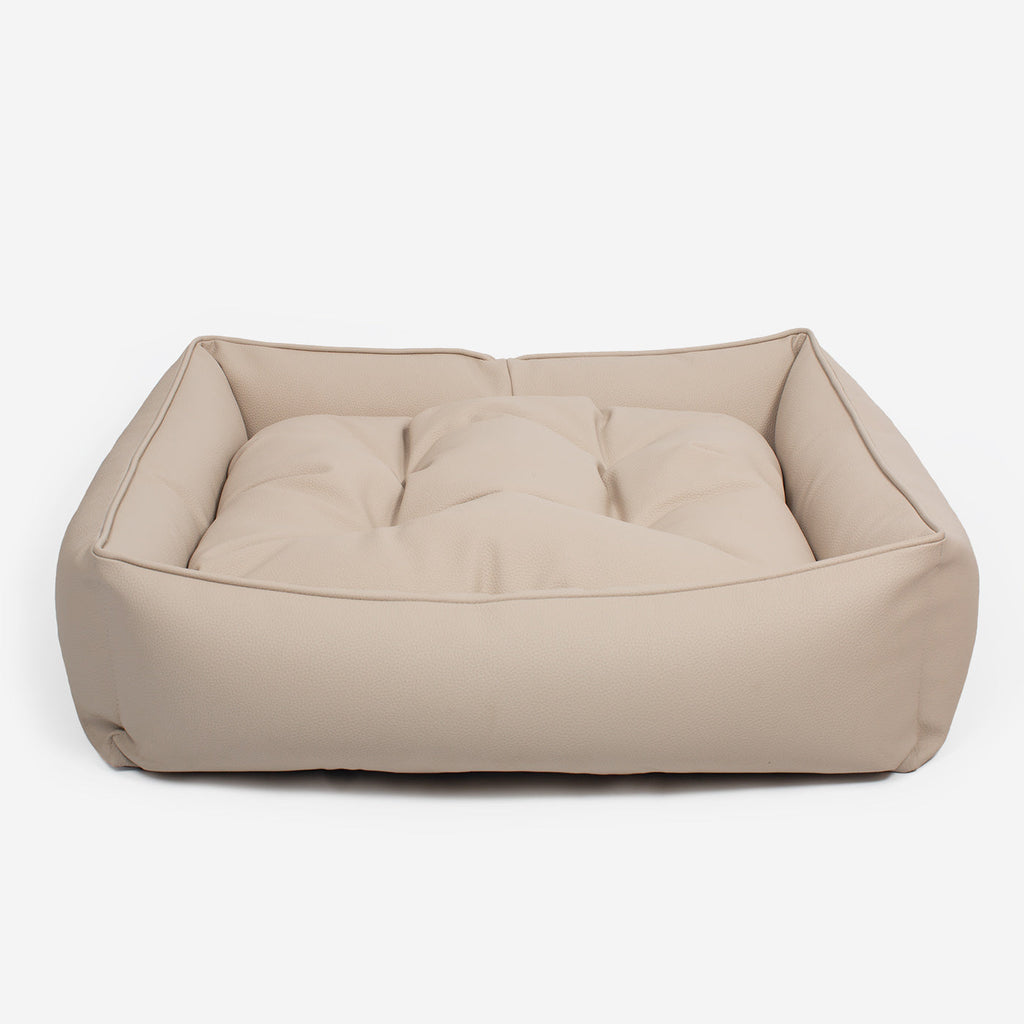 Box Bed in Rhino Tough Desert Faux Leather by Lords & Labradors