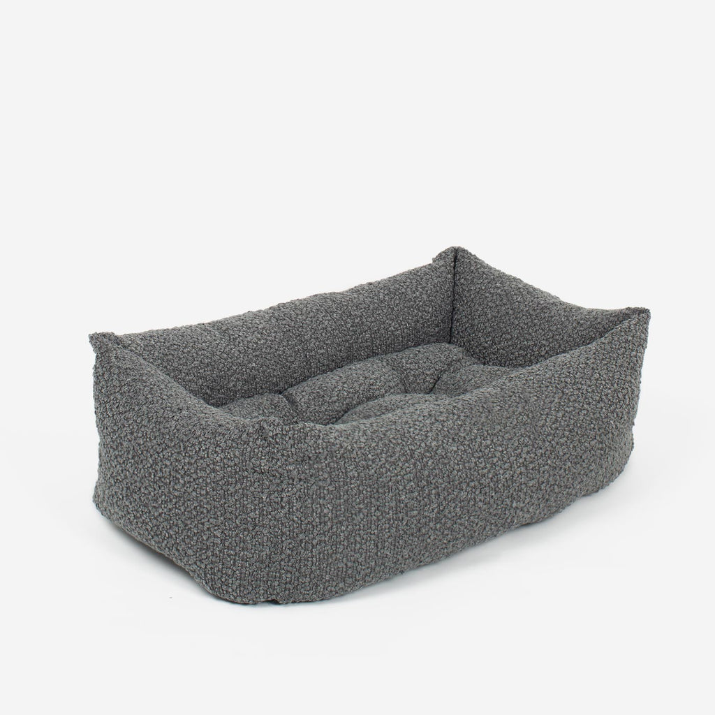 Cozy & Calming Puppy Cage Bed In Granite Boucl¨¦ by Lords & Labradors