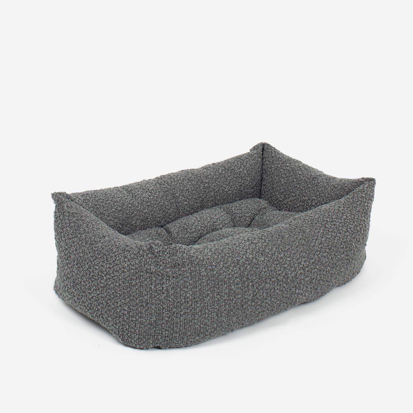 Cozy & Calming Puppy Cage Bed In Granite Boucl¨¦ by Lords & Labradors