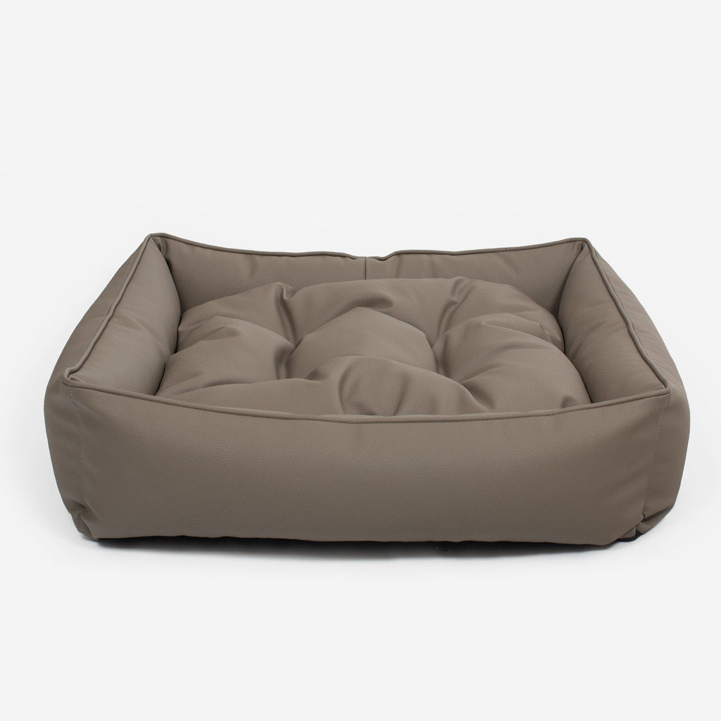 Box Bed in Rhino Tough Desert Faux Leather by Lords & Labradors