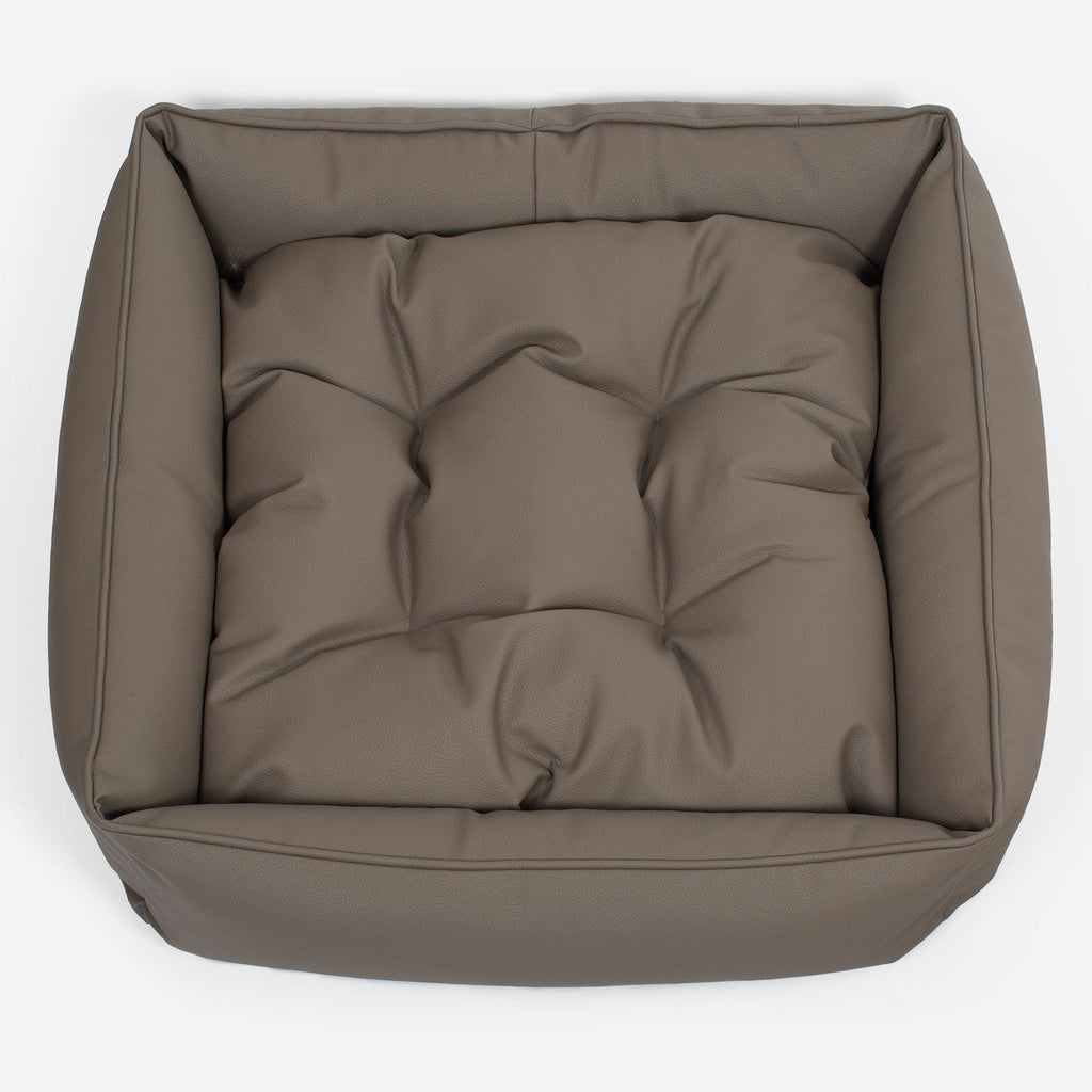 Box Bed in Rhino Tough Desert Faux Leather by Lords & Labradors