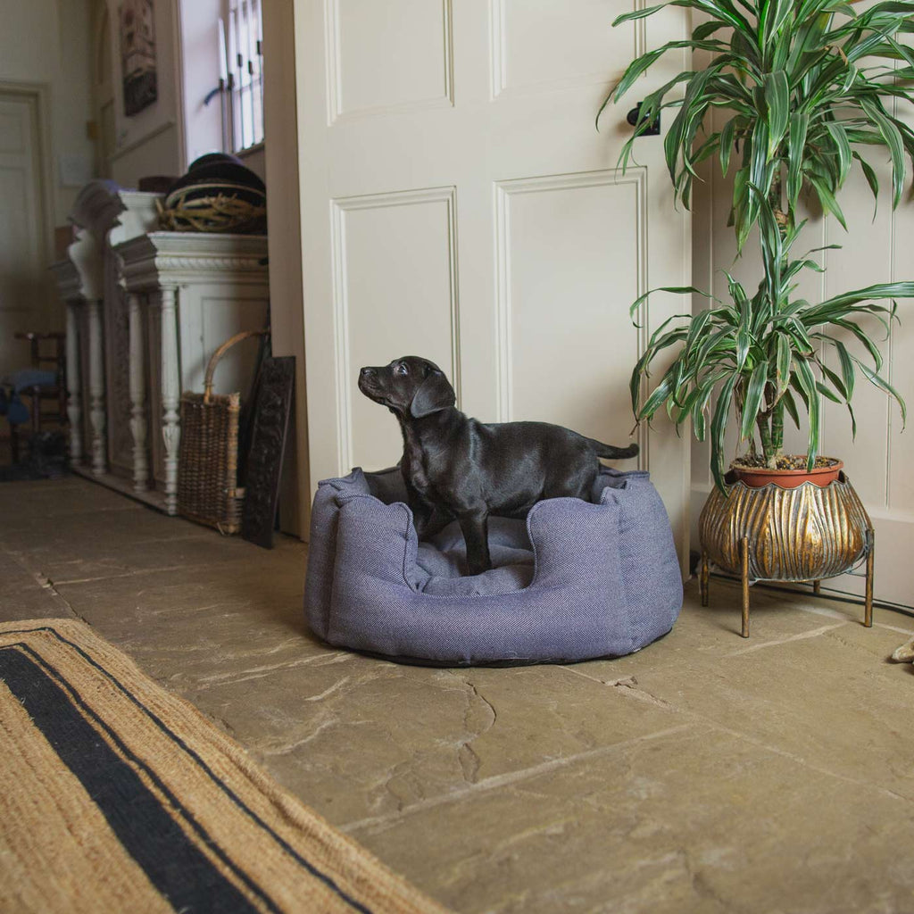 High Wall Bed For Dogs in Herringbone Tweed by Lords & Labradors