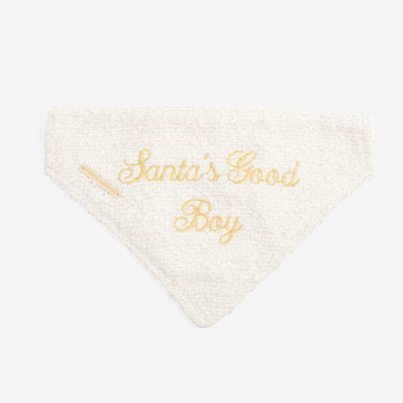 'Santa's Good Boy' Bandana in Ivory Boucl¨¦ by Lords & Labradors